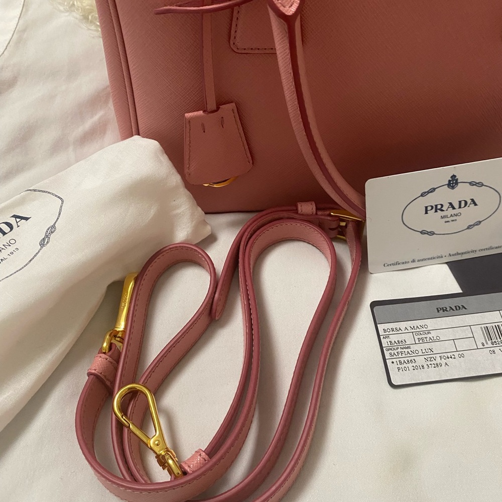 Prada Pink Saffiano Leather Satchel - Picture 8 of 15